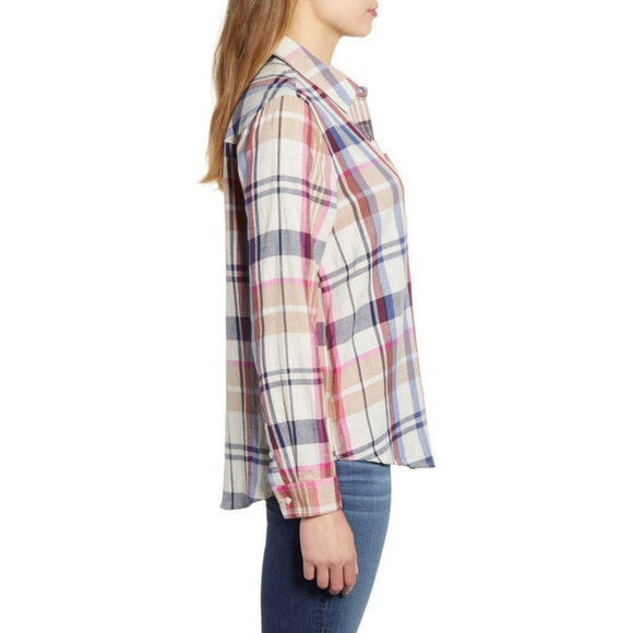 NWT Lucky Brand Classic One Pocket Plaid Shirt M - Picture 3 of 5